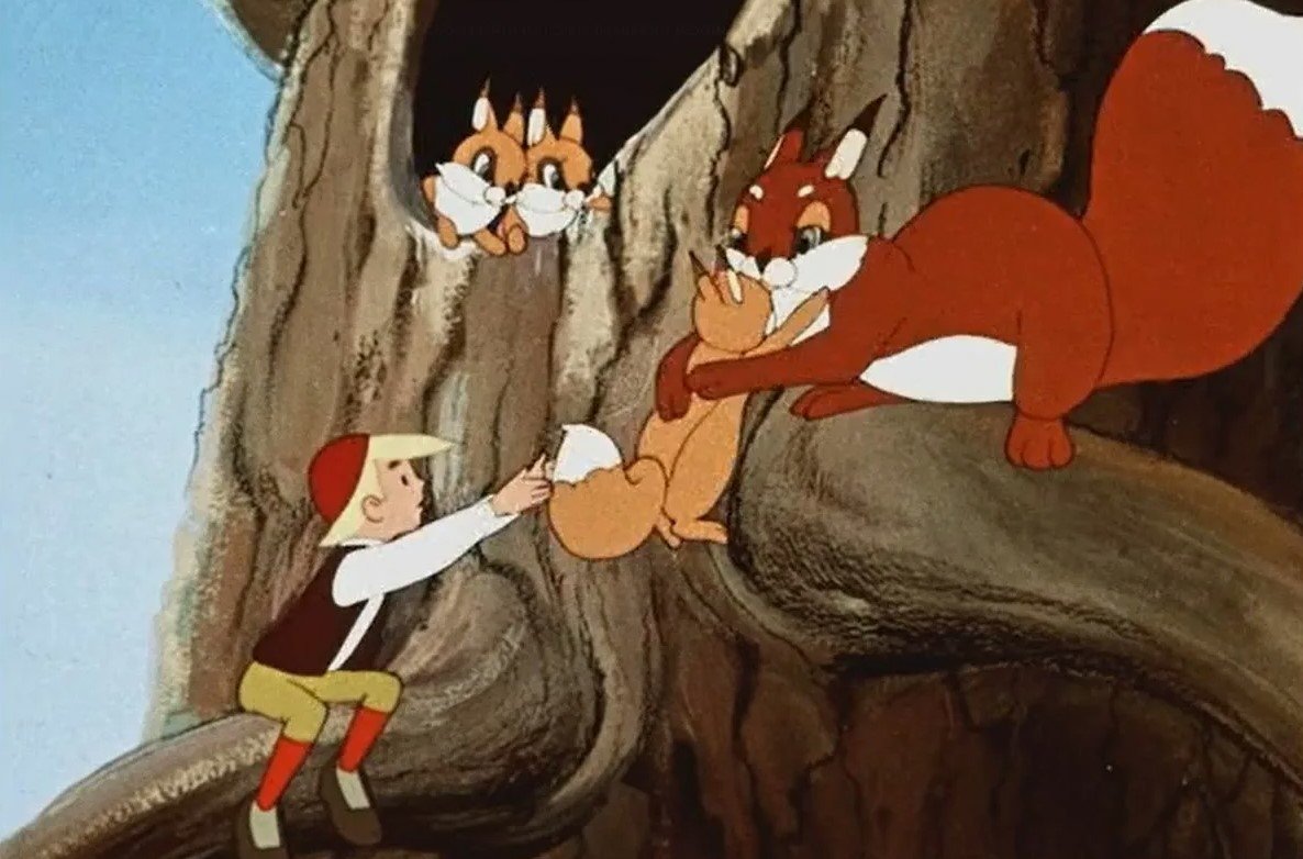 Кадр из мультика Мультипликационный фильм по мотивам повести С. Лагерлеф &quotЧудесное путешествие Нильса с дикими гусями&quot